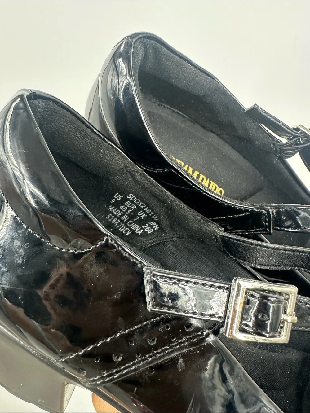Vintage Y2K Style Black Dream Paris Oxford Mary Jane Shoes Size Women's 9 Goth